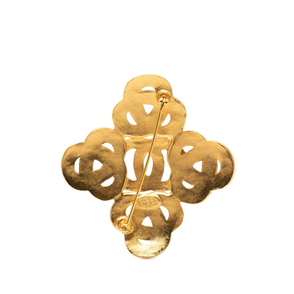 CHANEL Authentic Vintage Green Logo Brooch - Picture 2 of 3